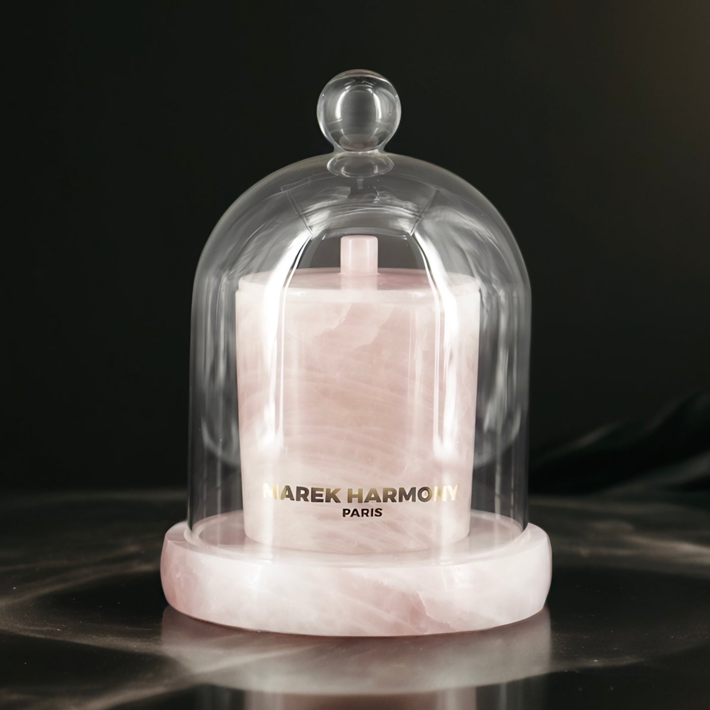 ROSE QUARZ CRYSTAL CANDLE HOLDER SET