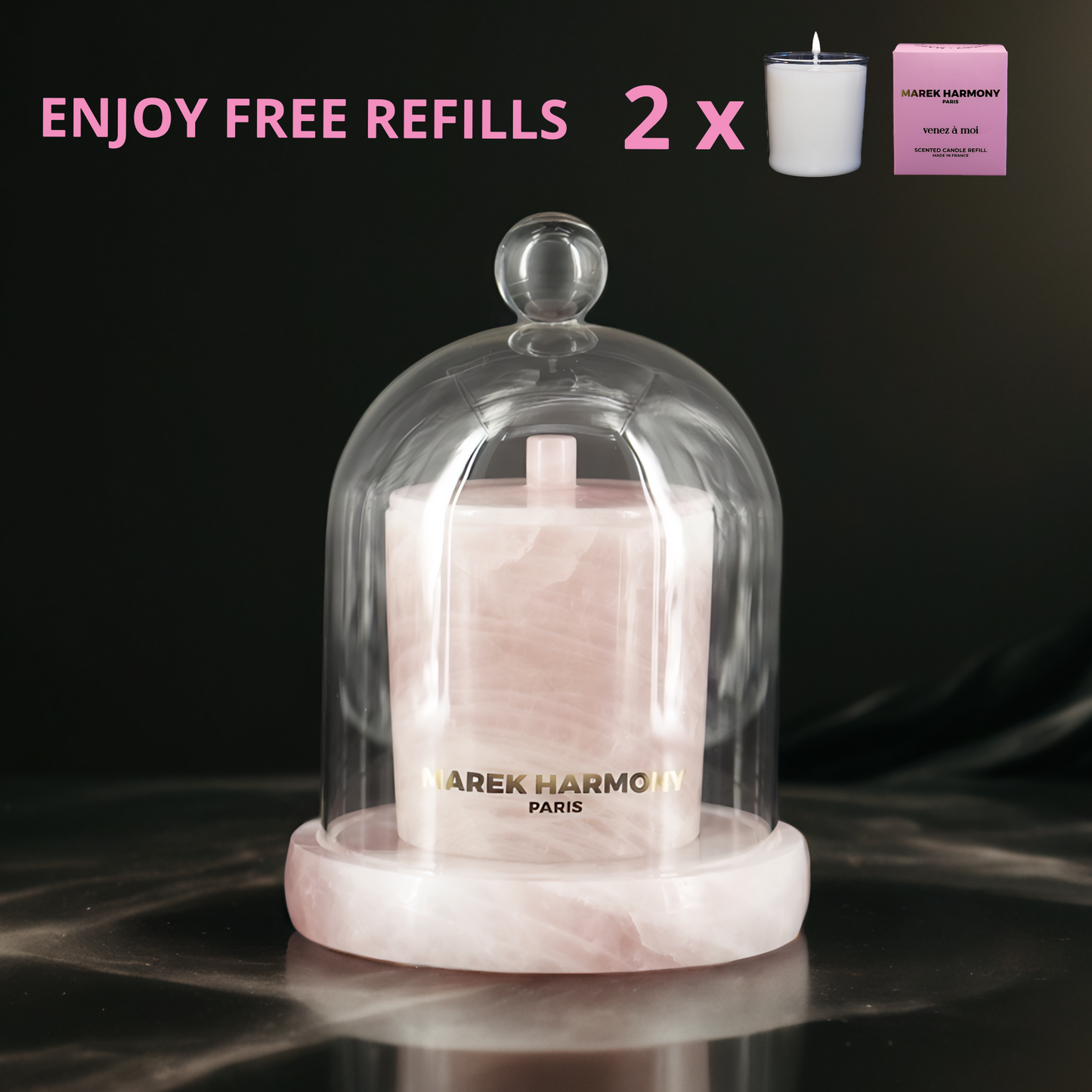 ROSE QUARZ CRYSTAL CANDLE HOLDER SET