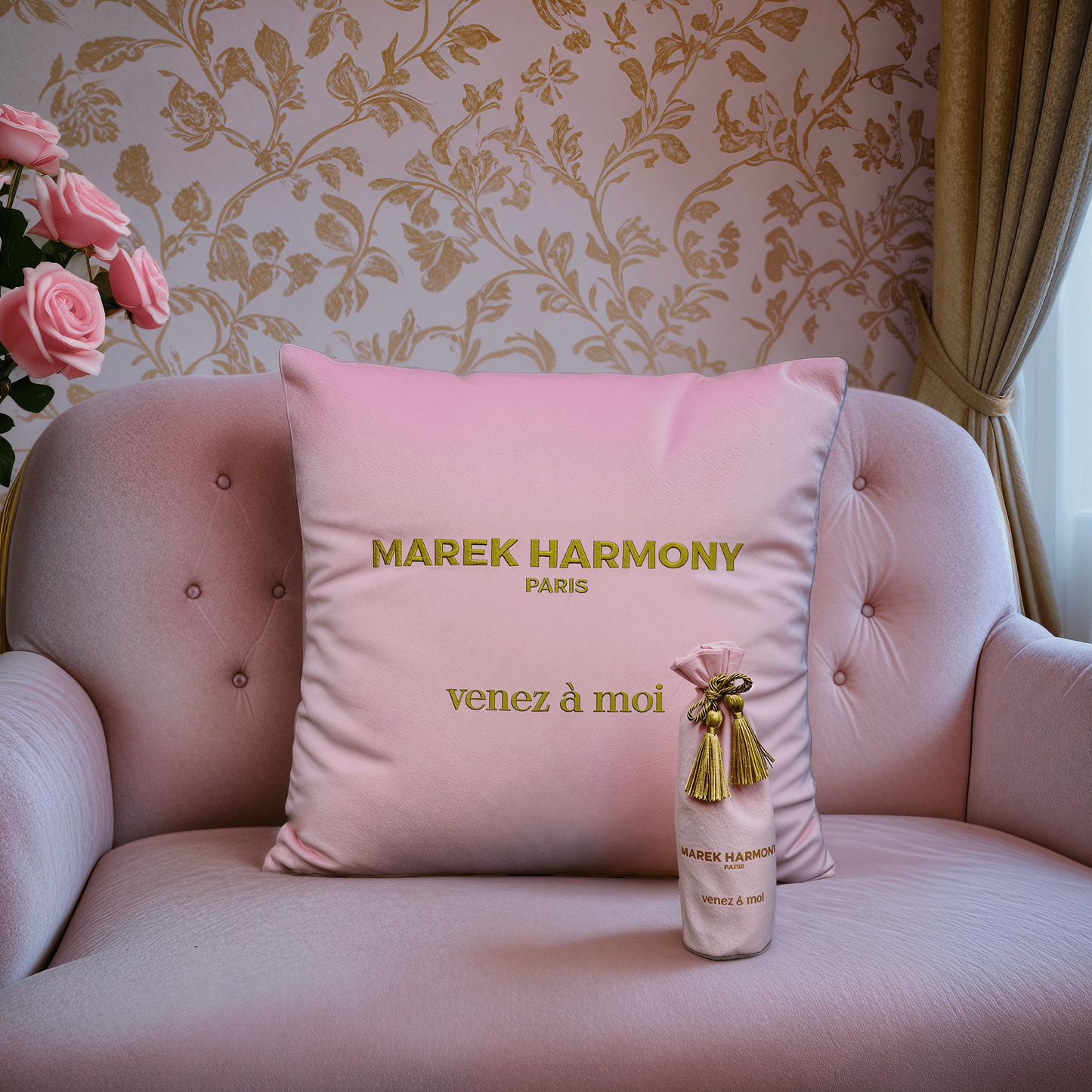SPRAY OF LOVE - Home Parfum & MAREK HARMONY Pink Velvet Pillow