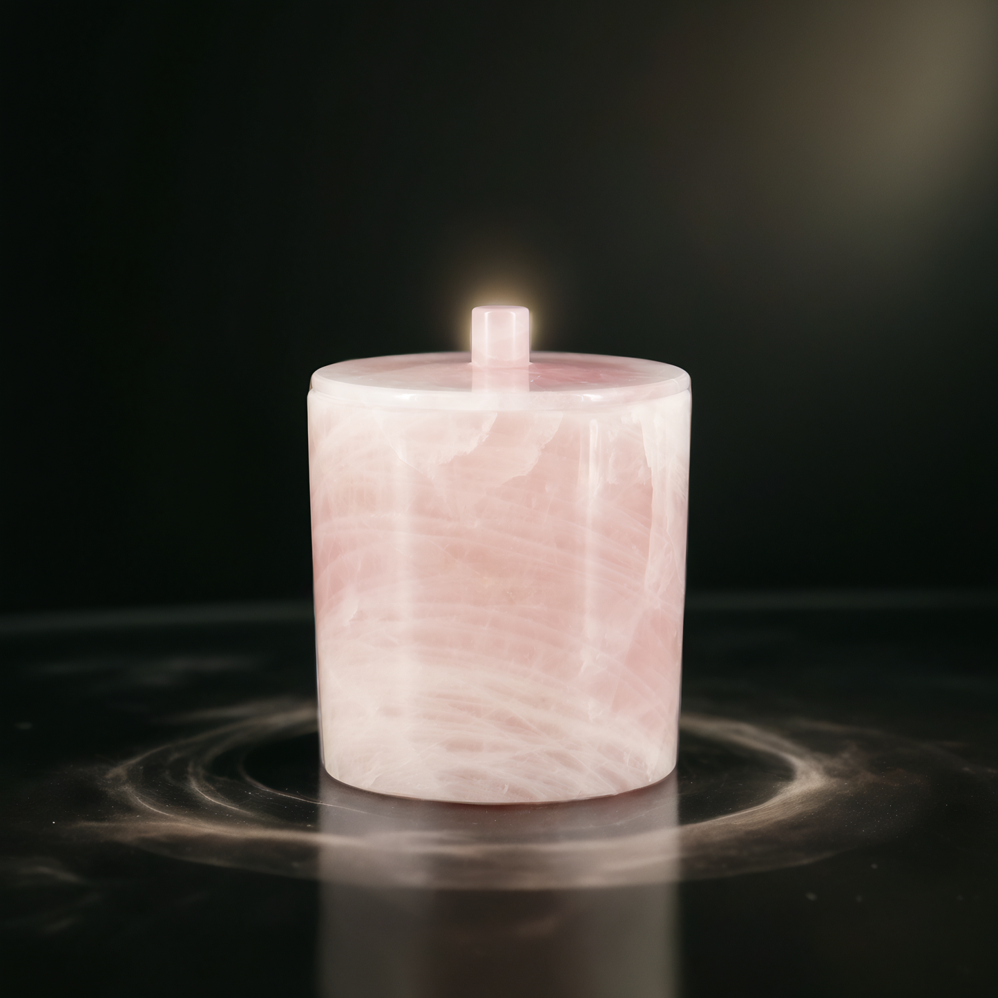 ROSE QUARZ CRYSTAL JAR WITH LID